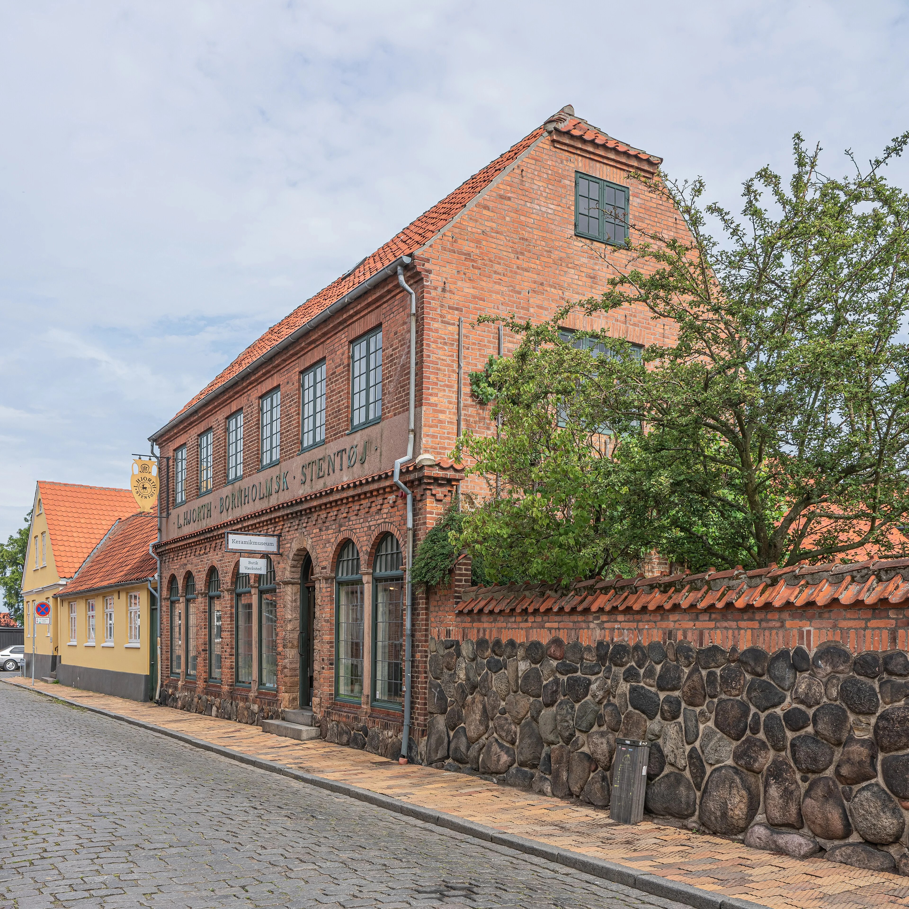 The historic Hjorths Fabrik ceramics complex in Rønne on Bornholm.