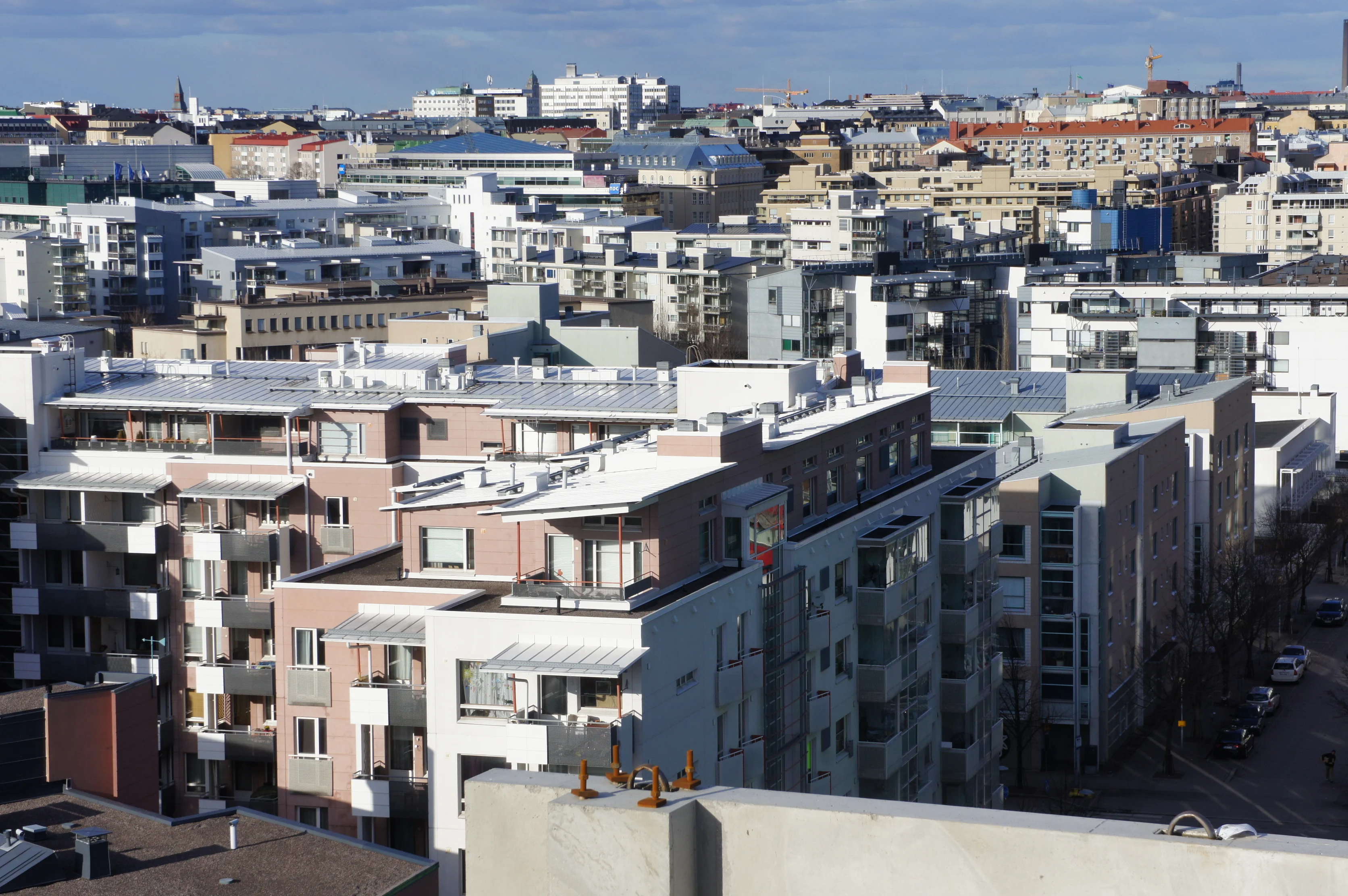 Helsinki, Finland, seen in a wide city view.