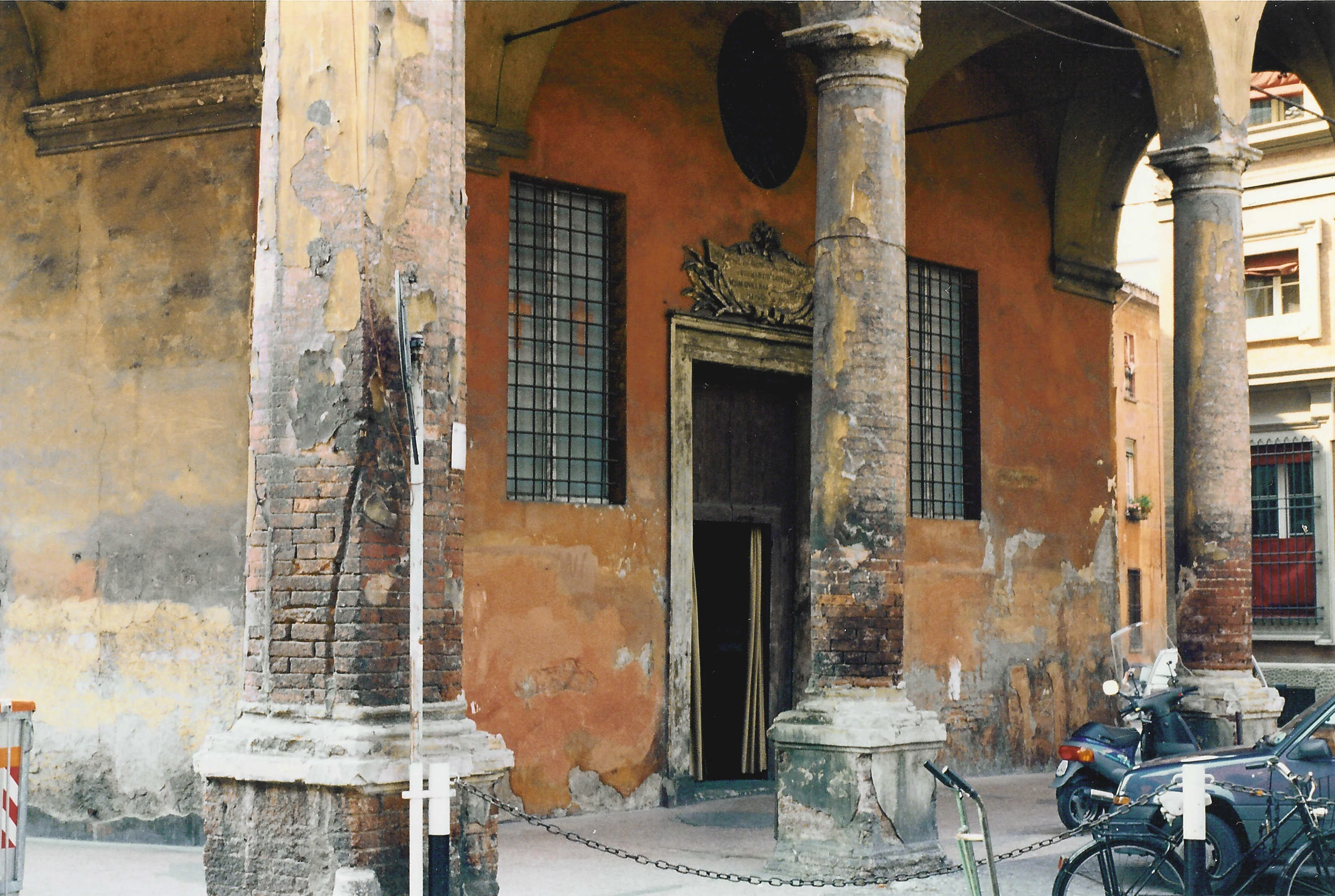 Bologna, Italy, seen in a wide city view.
