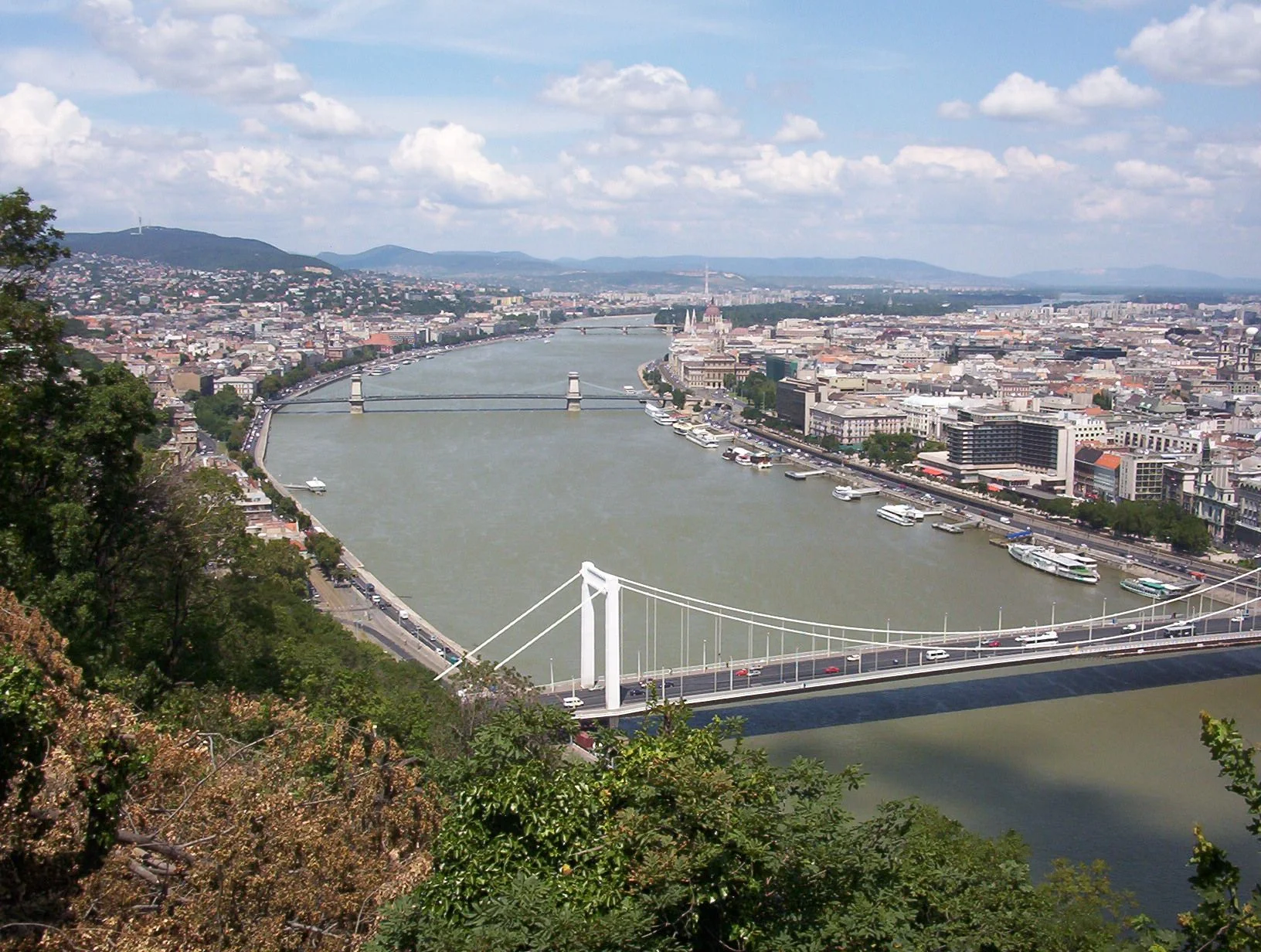 Budapest, Hungary, seen in a wide city view.