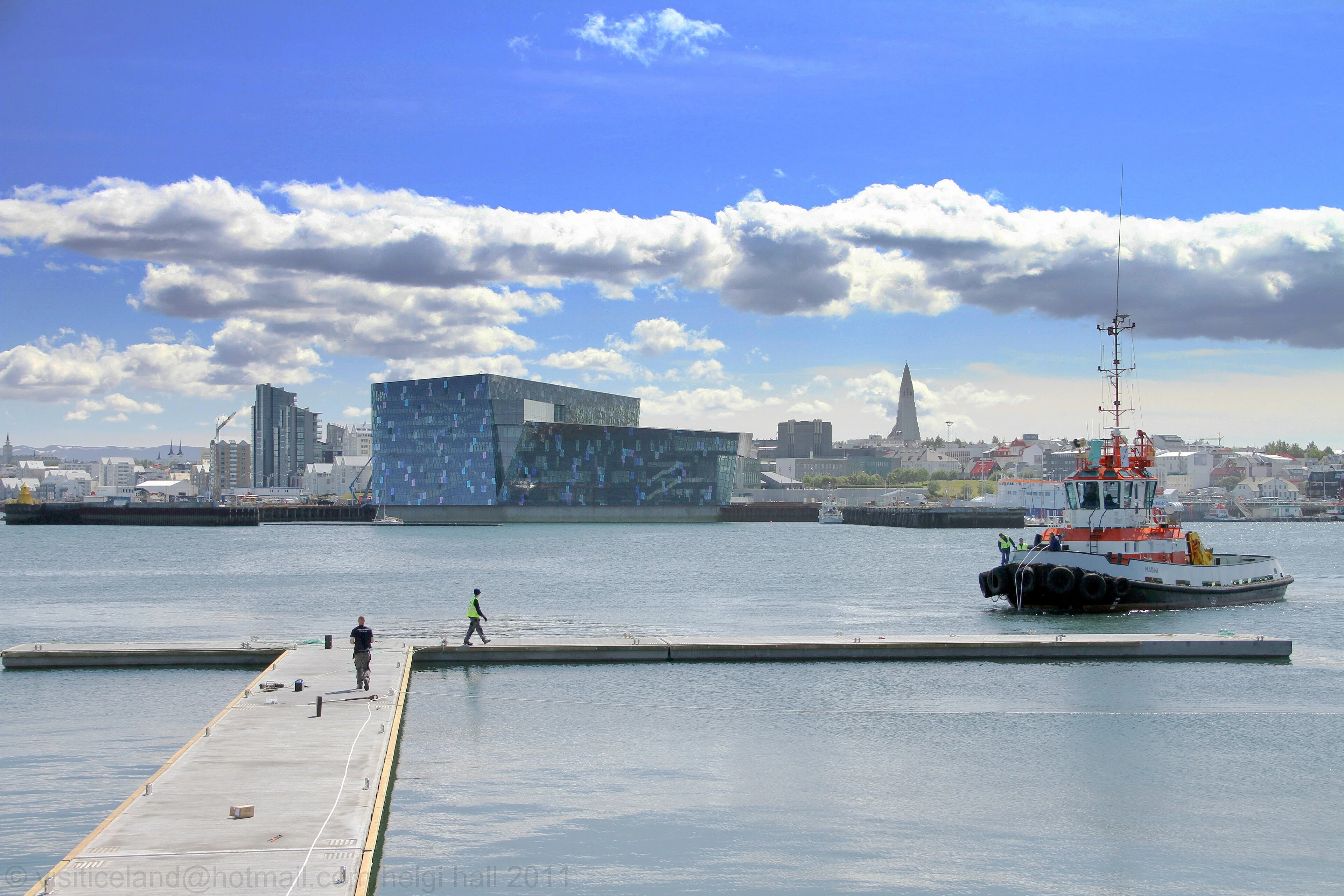 Reykjavik, Iceland, seen in a wide city view.