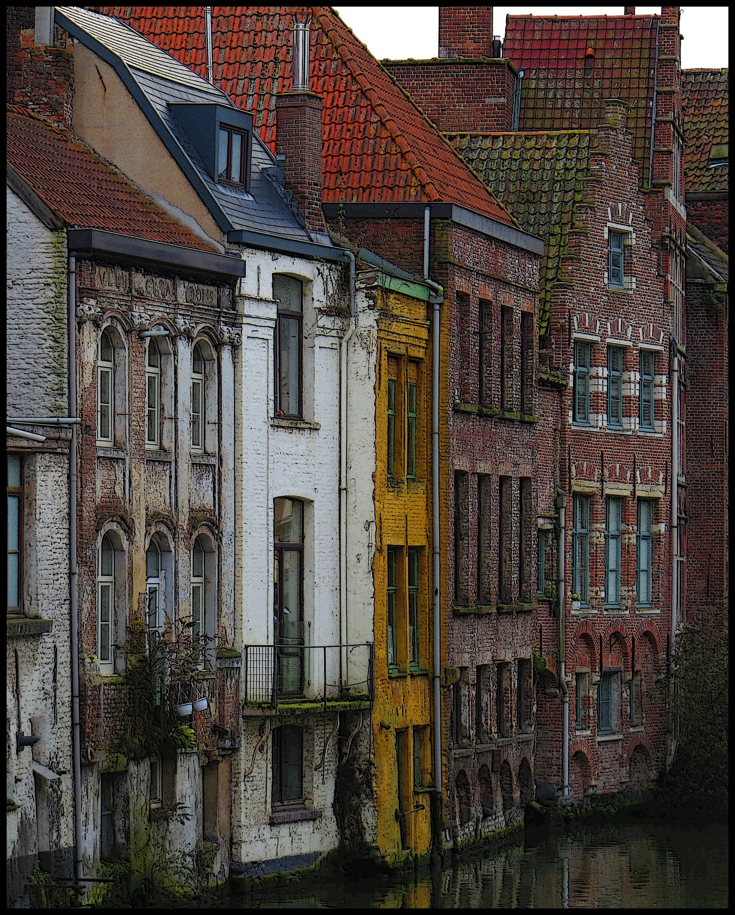 Ghent, Belgium, seen in a wide city view.