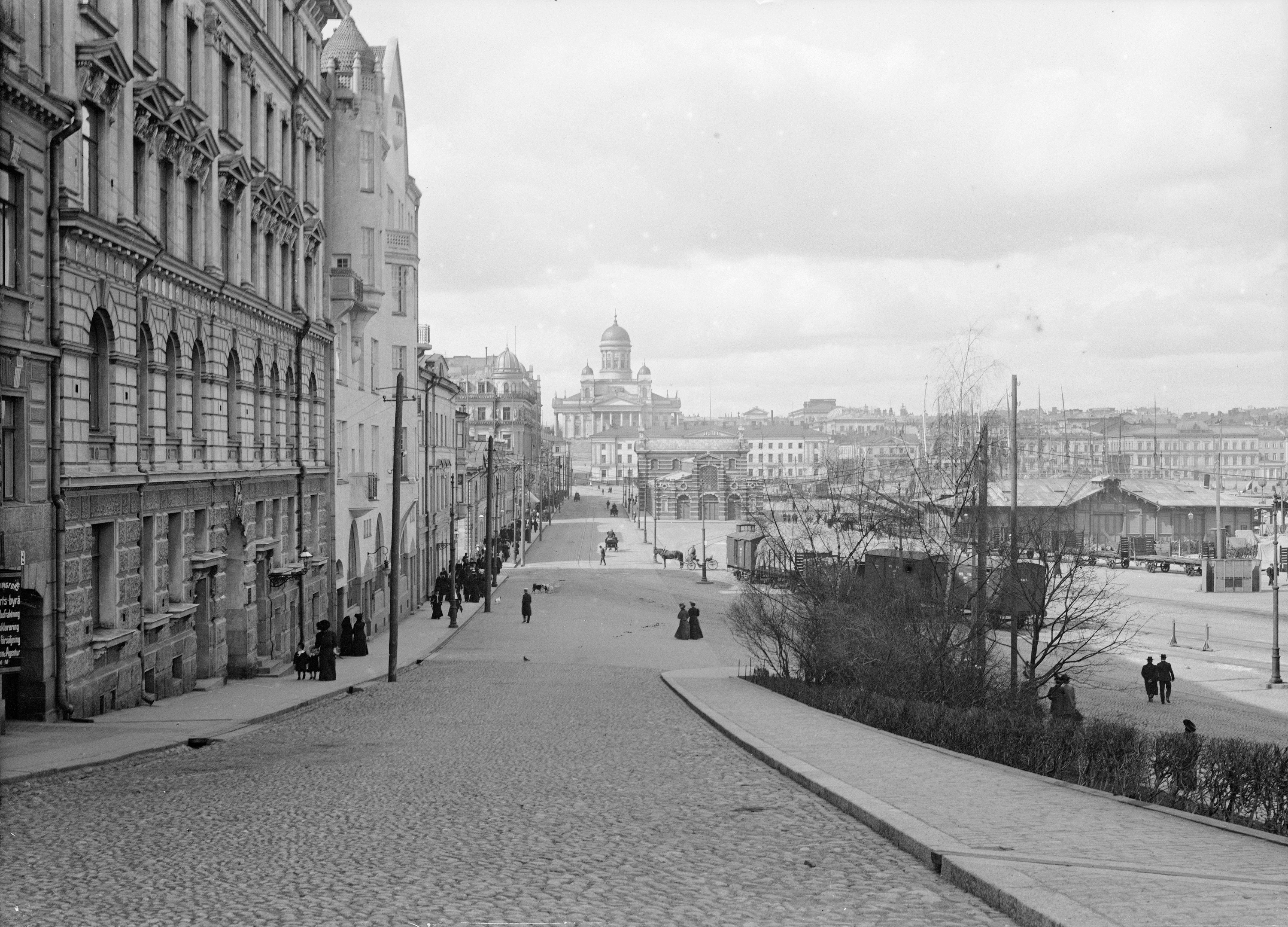 Helsinki, Finland, seen in a wide city view.