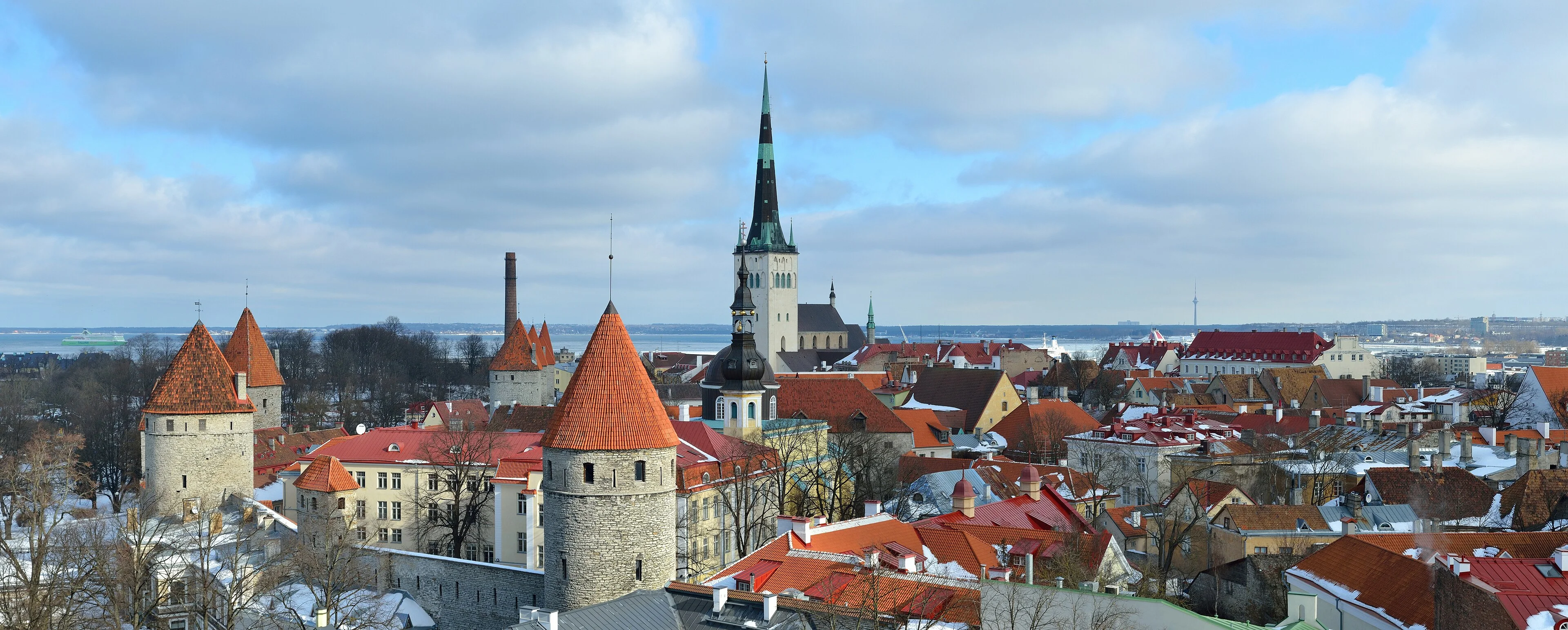 Tallinn, Estonia, seen in a wide city view.