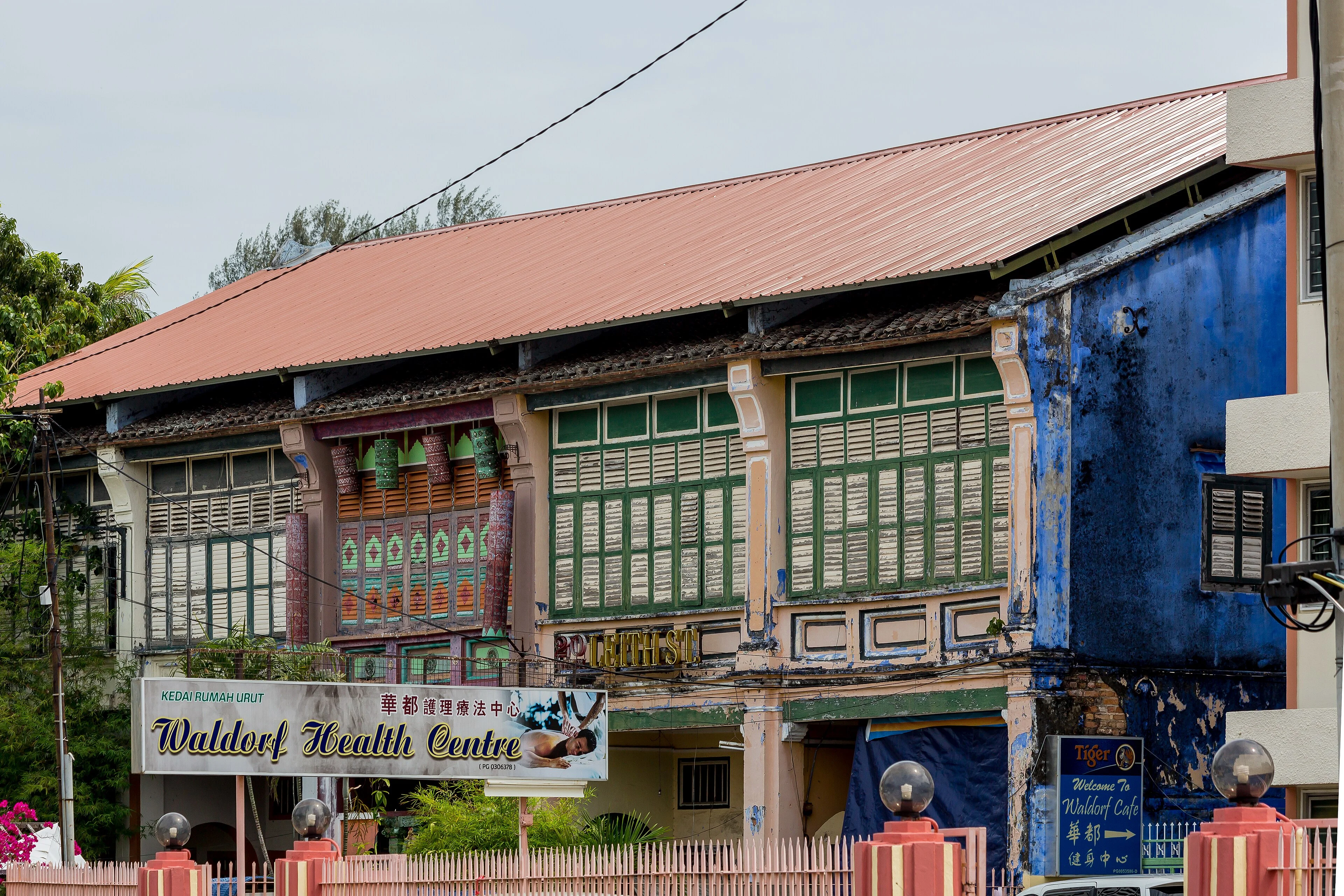 Penang Island, Malaysia, seen in a wide city view.