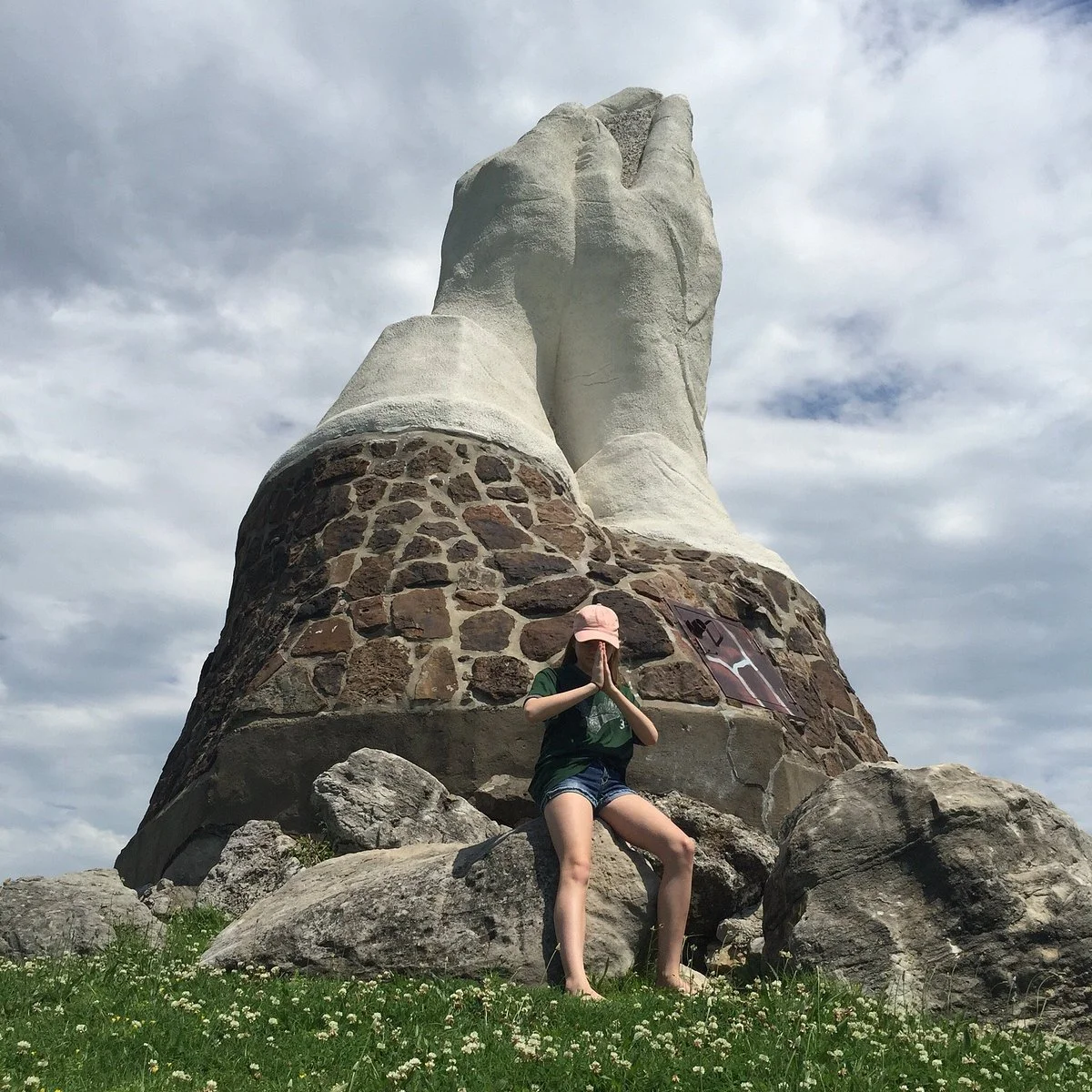 Giant hands on prayer