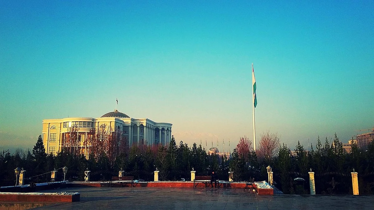 Flagpole with the Flag of Tajikistan